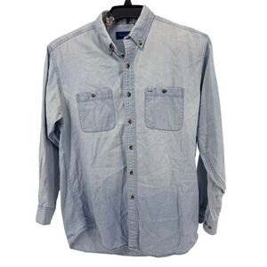 Vintage ombre denim shirt large tall Townecraft JCPenney Button Up Long Sleeve